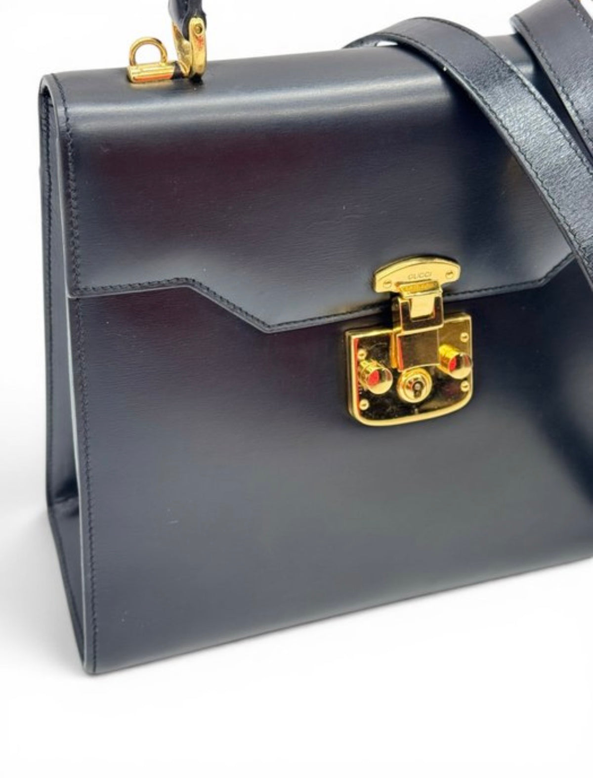 Gucci Lady Lock Vintage  – Borsa a spalla vintage in pelle nera