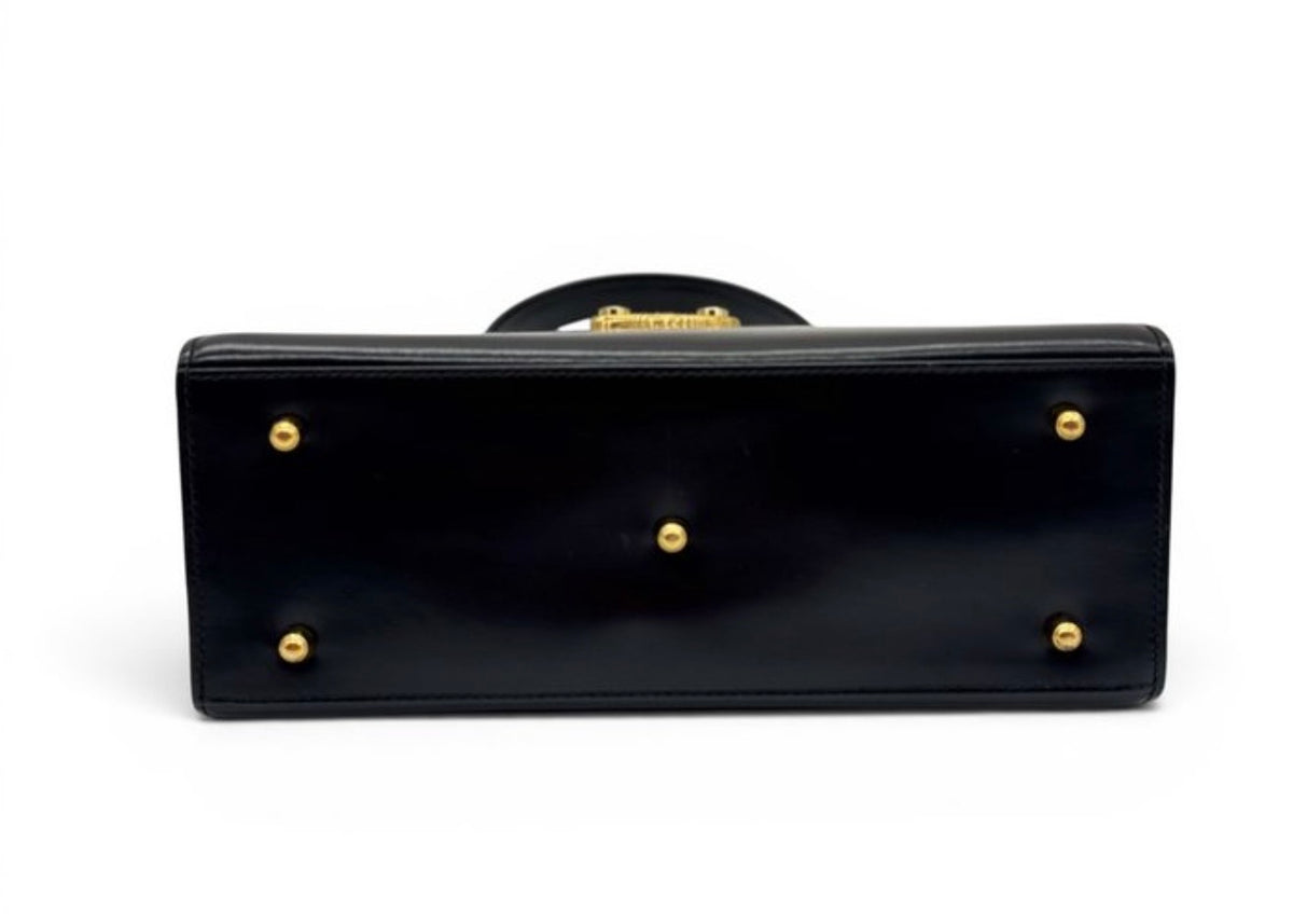 Gucci Lady Lock Vintage  – Borsa a spalla vintage in pelle nera