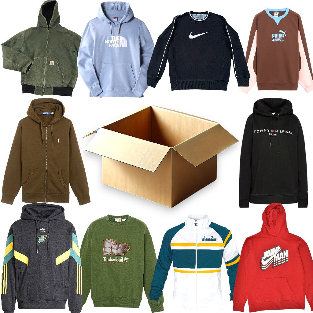 Box 10 Felpe Firmate Mix - Zip, Cappuccio e Pullover