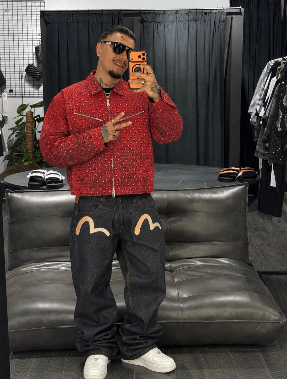 Supreme Diamond Plate Work Jacket
Red