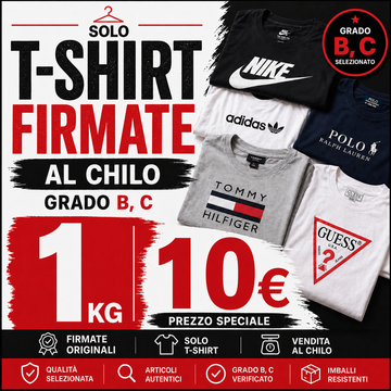 Box T-shirt firmate– Grado B/C (vendita al chilo)