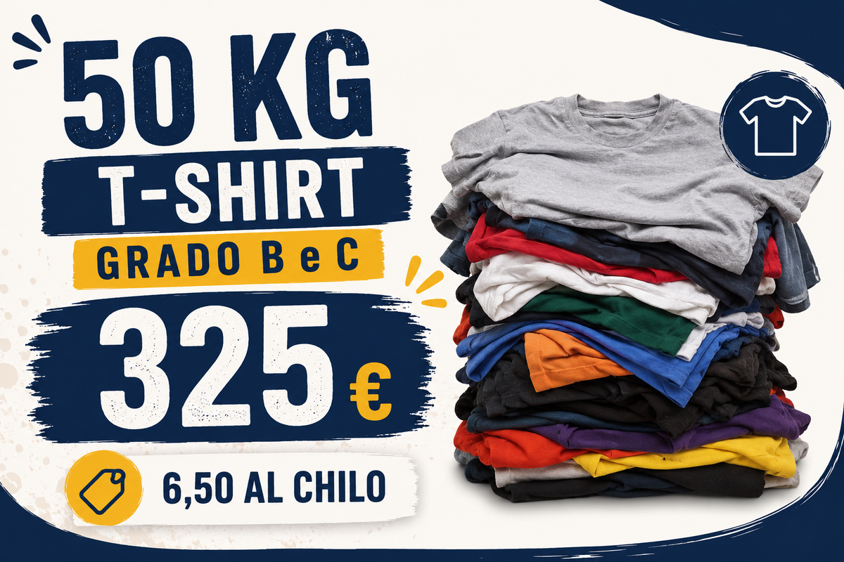 Box T-shirt firmate– Grado B/C (vendita al chilo)