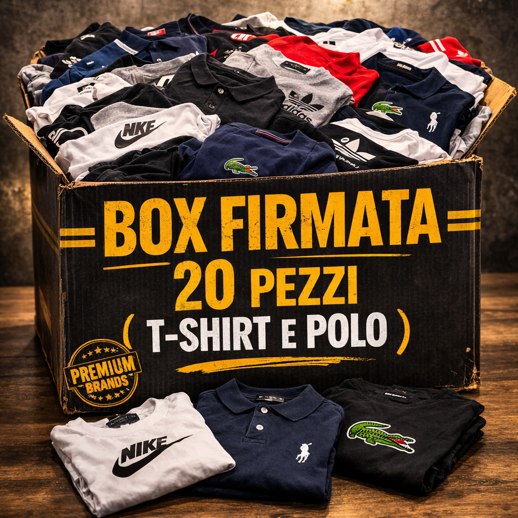BOX 20 PEZZI – T-SHIRT E POLO FIRMATE